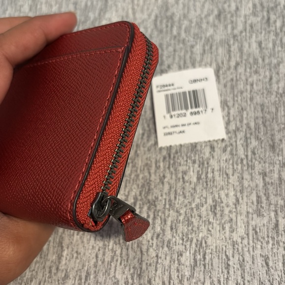 Coach Metallic Pink Zip Around Compact Wallet - Picture 3 of 7